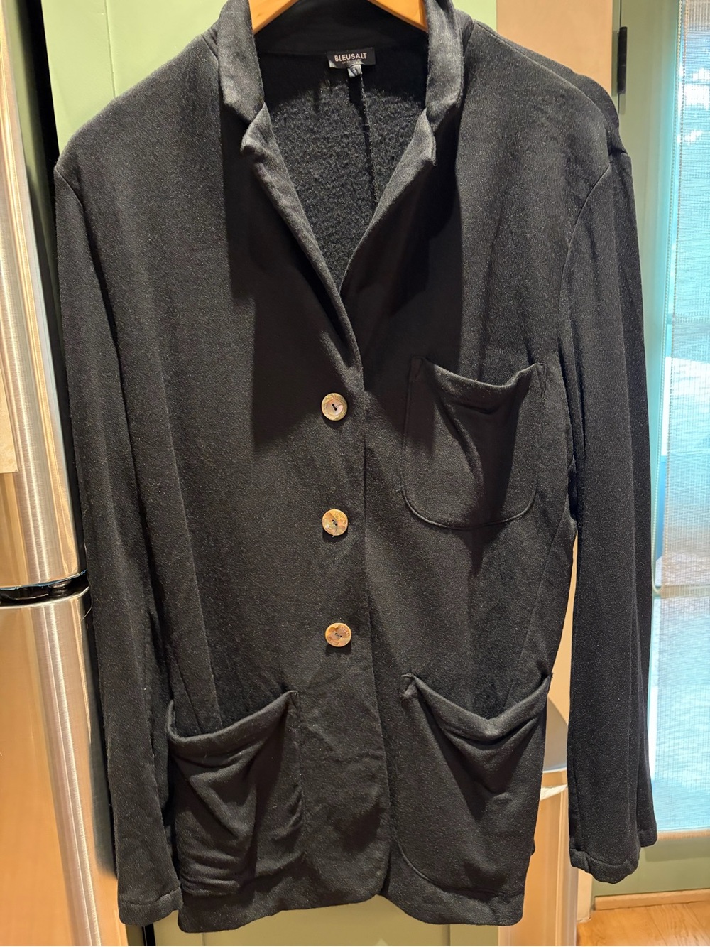 Bleusalt Women's Black knit Blazer Jacket